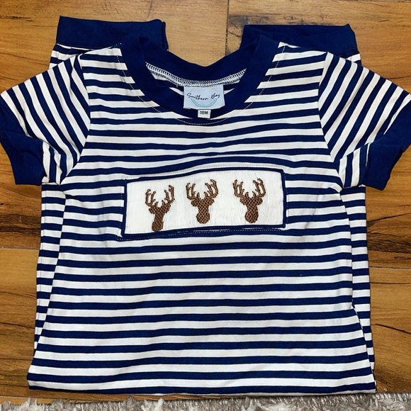 Southern Bay Smocking Company. Size 18 months. Short sleeve button romper. - Picture 2 of 4